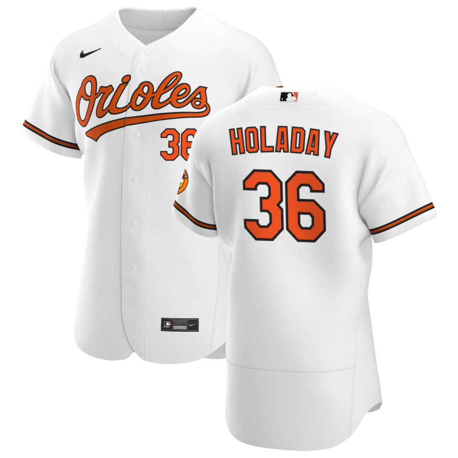 Baltimore Orioles #36 Bryan Holaday Men Nike White Home 2020 Authentic Player MLB Jersey